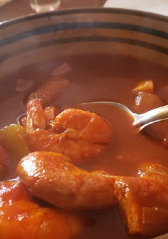 Una foto de Caldo de camarón