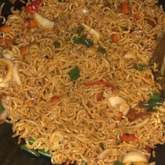A picture of Noodle stir fry.