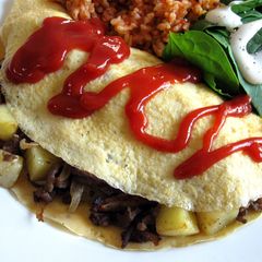 A picture of Potato & Beef Mince Omelette.
