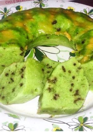 Foto resep Pandan water cake (bolu pandan/bolu air) kukus no mixer