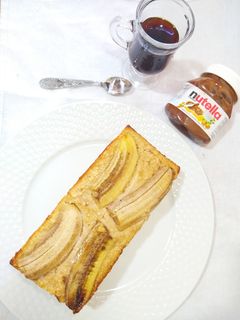 Una foto de Budín de Banana y Avena con Nutella