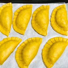 A picture of Turmeric meatpie.