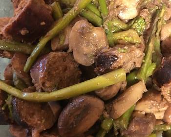 Latest Recipe Sausage Mushroom Asparagus Delight Home Style