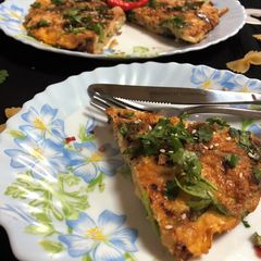 A picture of Pasta and Prawn Frittata.
