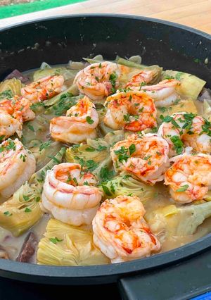 Foto principal de Alcachofas con gambas 🦐 siempre en Temporada 👍🏻
