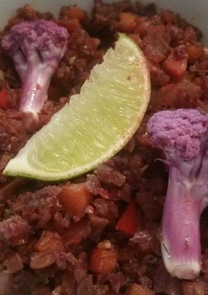 A picture of Purple Cauliflower Rice.