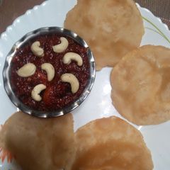 A picture of Beetroot carrot halwa.