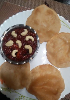 A picture of Beetroot carrot halwa.