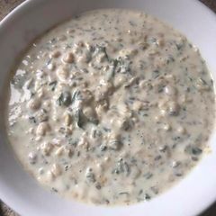 Chana daal raita (split gram peas) A picture of Chana daal raita (split gram peas).