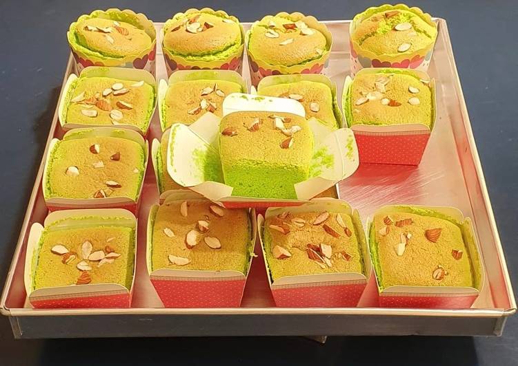 Pandan Chiffon Cake Almond tanpa santan