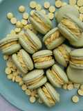 Pisztáciás ganache macaronba
