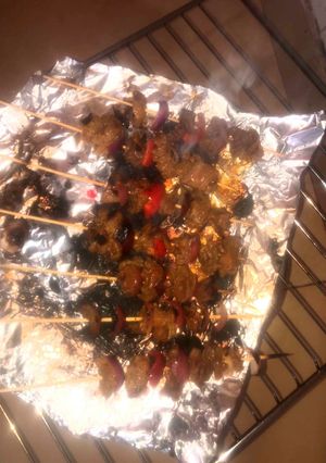 A picture of Beef skewers.