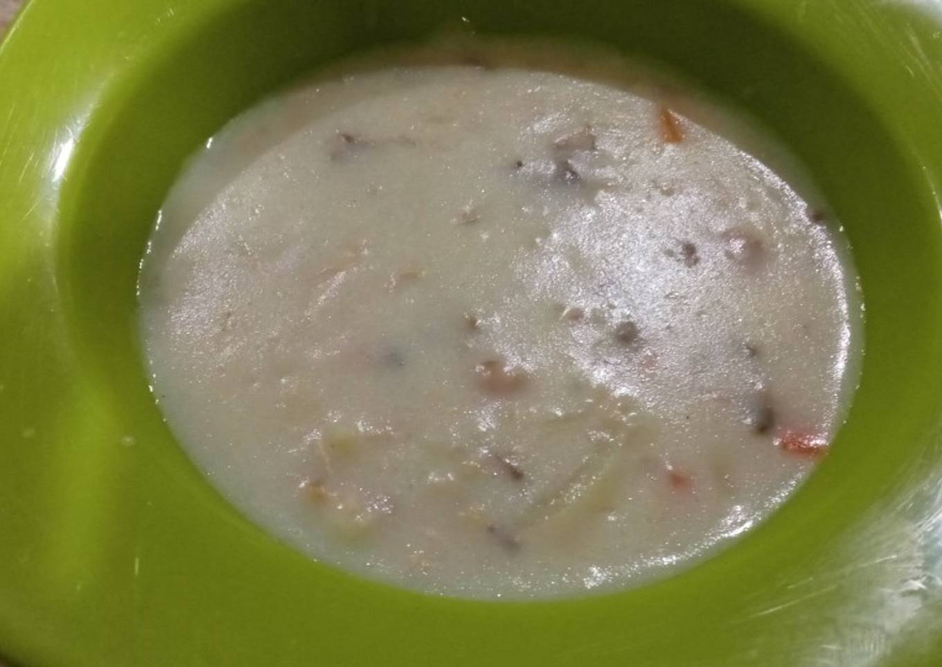 Chicken mushroom cream soup mPasi bayi 9 Bulan (W#20)