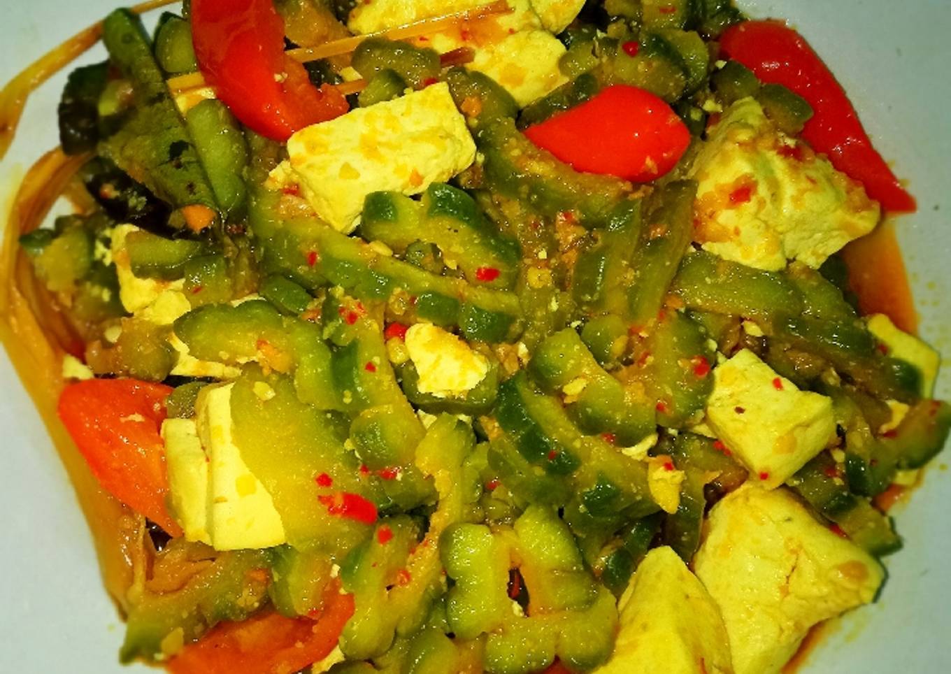 Pare Mix Tahu Bumbu Kemiri