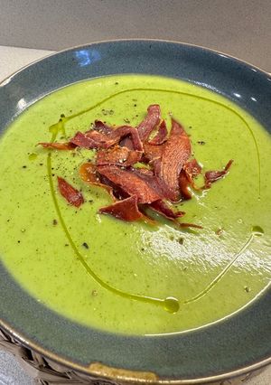 Una foto de Crema de calabacín, puerro y patata en tmx