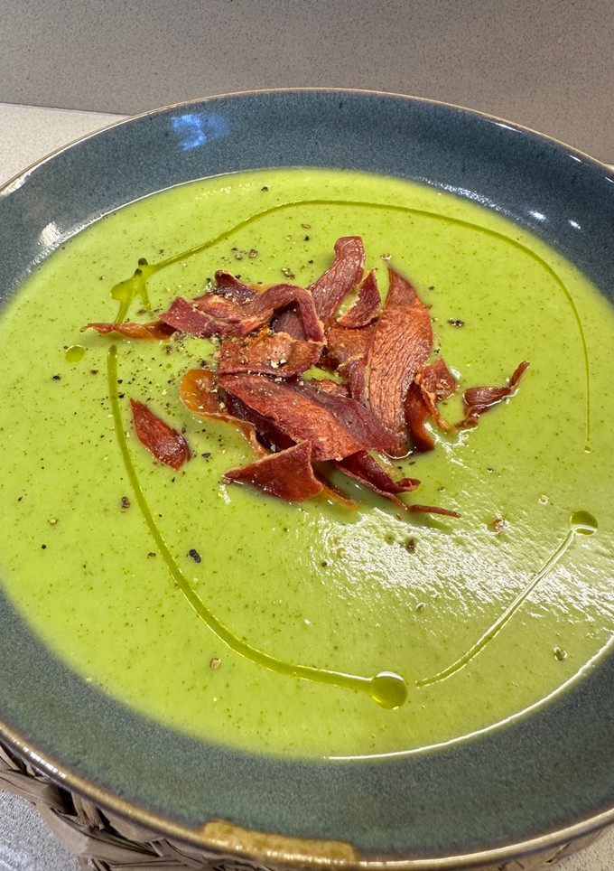 Una foto de Crema de calabacín, puerro y patata en tmx