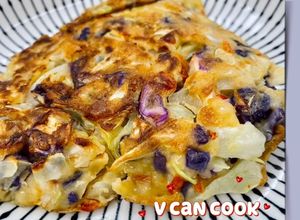 (營養滿分)雙色高麗菜煎餅 Double cabbage pancake 的食譜成品照片