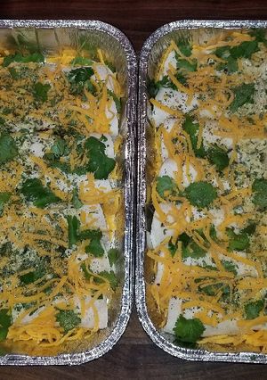 A picture of Mike's White Girl Green Chile Enchiladas.