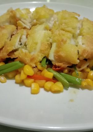 Foto resep Kakap Fillet dg Tumisan Jagung Kangkung