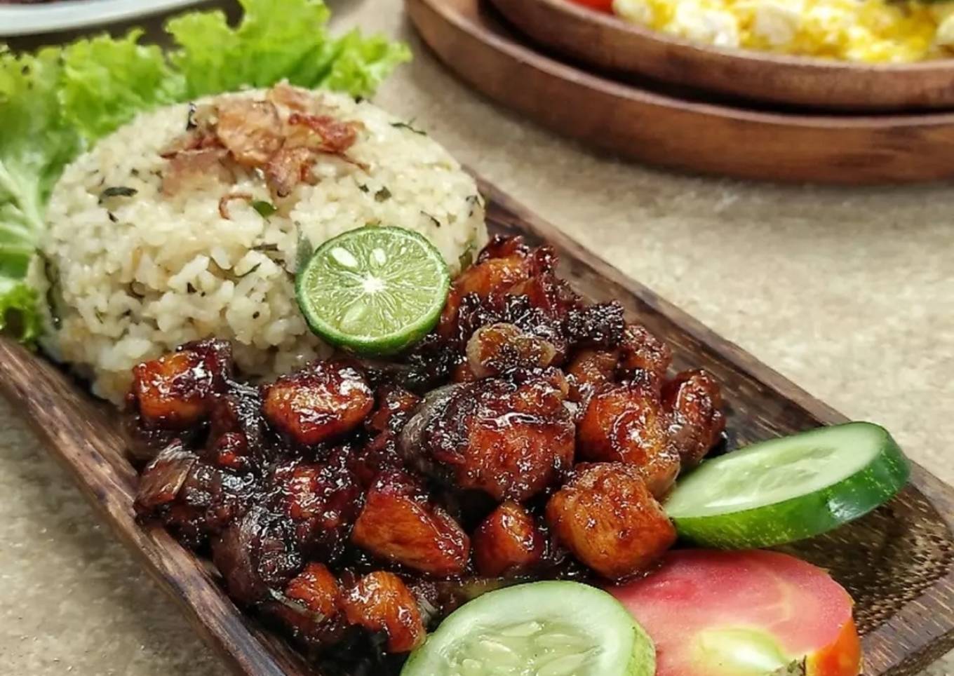 Ayam Goreng Saus Mentega ala resto ft Nasi Daun Jeruk