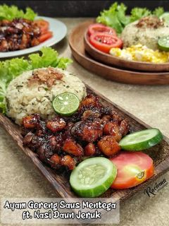 Foto resep Ayam Goreng Saus Mentega ala resto ft Nasi Daun Jeruk