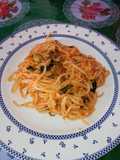 Pasta a la larga (Pasta Puttanesca)