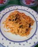 Pasta a la larga (Pasta Puttanesca)