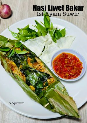 Foto resep Nasi Liwet Bakar Isi Ayam Suwir