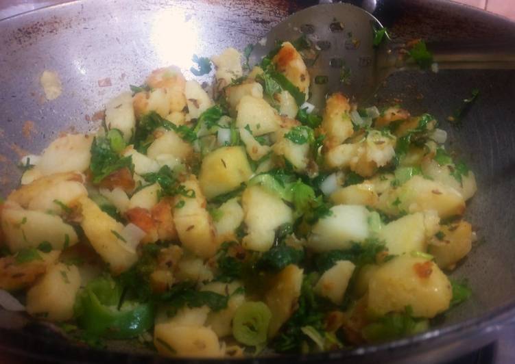 Potato & spring onion veggies