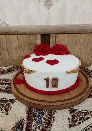 عکسی از دستور کیک سالگرد ازدواج و خمیر ژلارد
