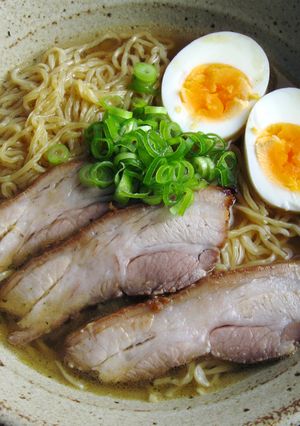 A picture of Shoyu Ramen Soup.