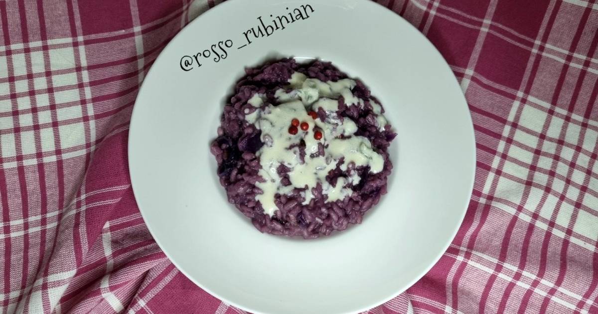 Ricetta Risotto di cavolo rosso con crema al di rosso