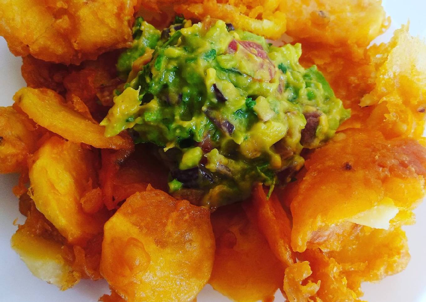 Viazi Karai with guacamole