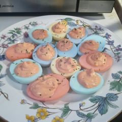 Easter Jalapeño Deviled Eggs A picture of Easter Jalapeño Deviled Eggs.
