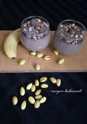 عکسی از دستور تریفل موز با بیسکوئیت مادر و شیر کاکائو