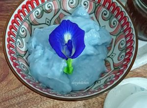 Foto resep 1073. Bubur Sumsum Teh Telang Lembut (takaran sendok)