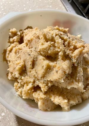 A picture of Slow Baked Celeriac & Garlic Mash.
