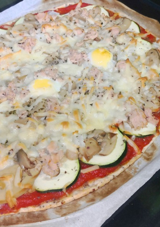 Una foto de Pizza saludable🍕🥒🍄