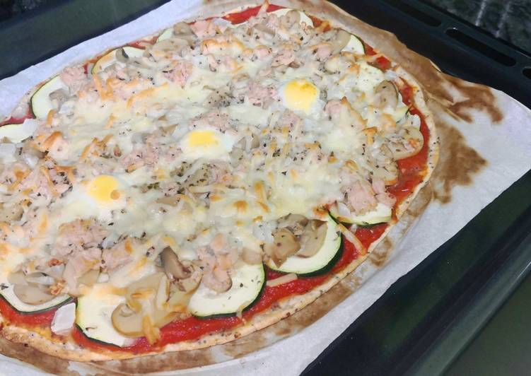 Pizza saludable🍕🥒🍄
