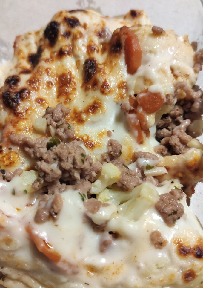 Una foto de Brócoli y coliflor con bechamel "light"
