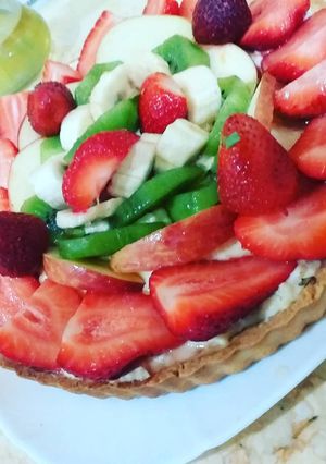 صورة لوصفة تارت الفواكه 🍌🍍🍓🥝🍎
