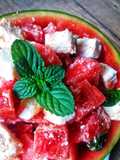 Insalata con anguria, feta greca e menta