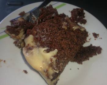 How To Serving Recipe Chocolate poke cake with white chocolate frosting Delicious Nutritious