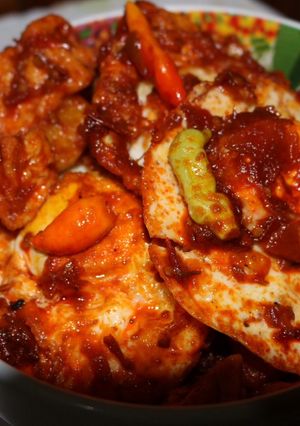 Foto resep Balado telur ceplok campur2