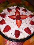 Cheesecake stracciatella con fragole senza gelatina