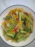 Tumis jagung manis dain batang caisim