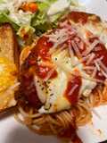 Less saucy chicken Parmesan