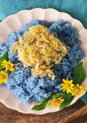 Hình của món Tuần 36: Xôi hoa đậu biếc cốt dừa.