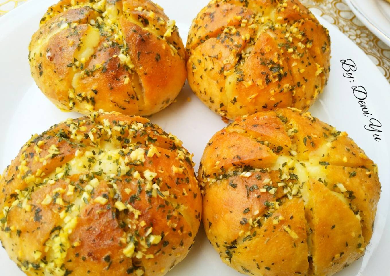 Korean Garlic Cheese Bread tanpa diulen