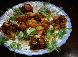 A picture of Sizzling chicken barbeque.